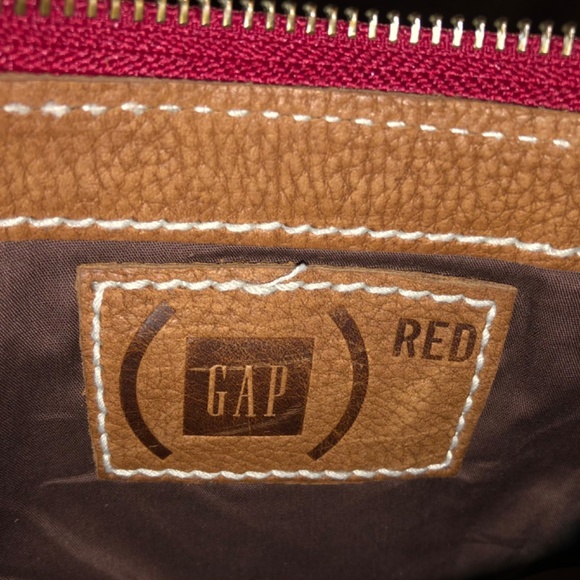 Gap Red Project for Africa Pebble Leather Canvas Fish Print Zipper Clutch Pouch - Picture 3 of 5